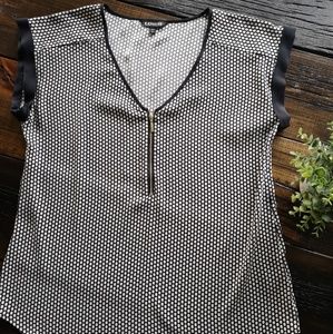 Express gold zip blouse